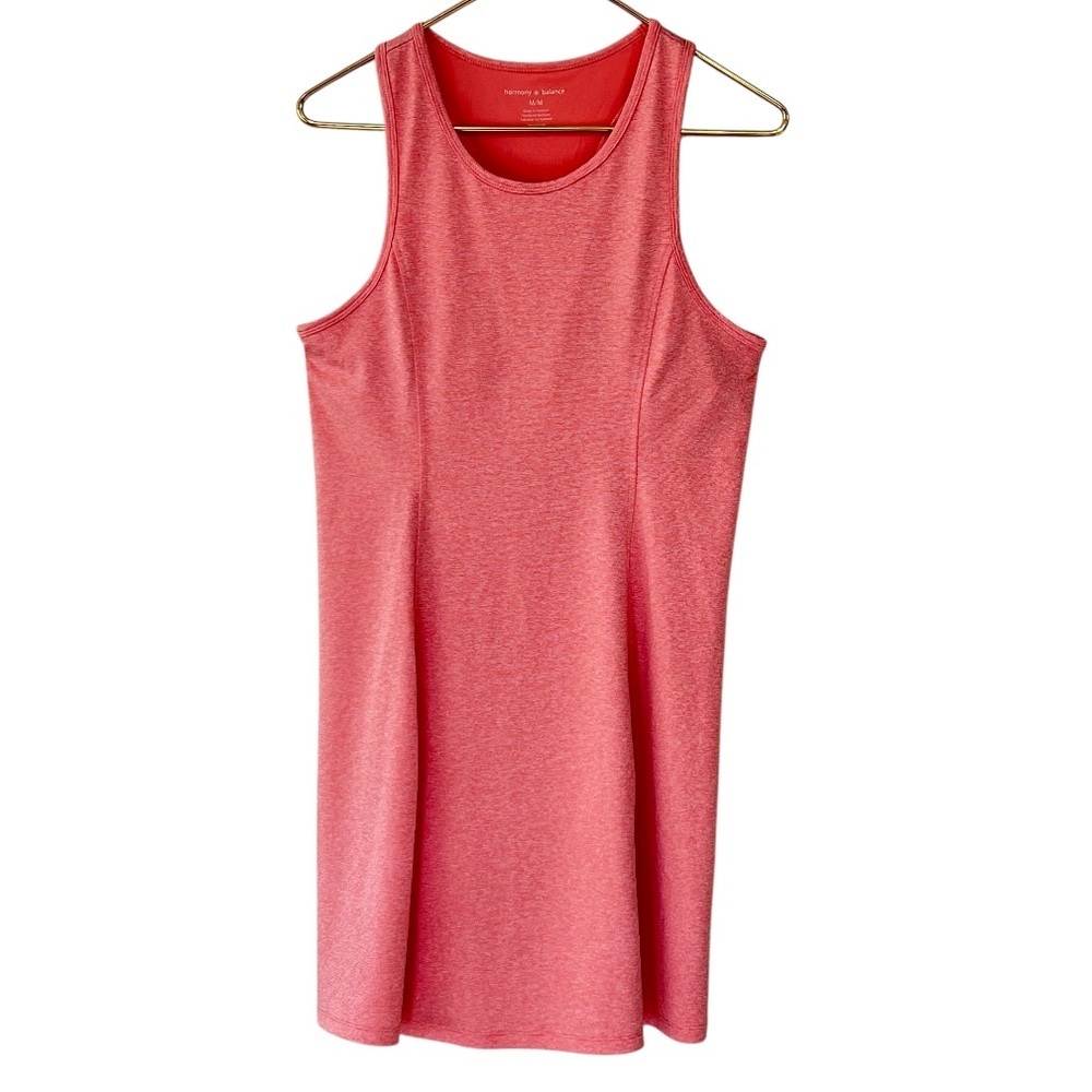 Harmony Balance Racerback Athletic Dress with Built-In Bra Pink Medium